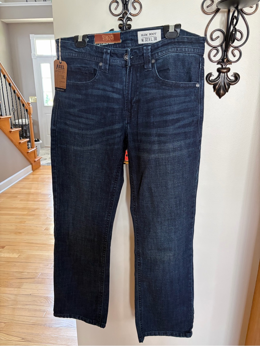 Men's Slim Boot Jeans in Dark Blue - Axel Stretch